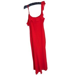 Forever 21 Red lined One-Shoulder Christmas Evening Gown Womens Size Small NEW!